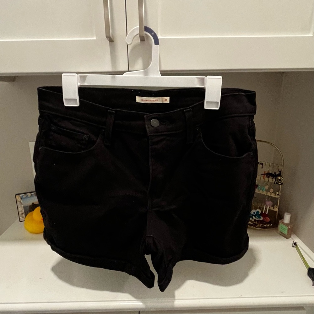 Levis Women's Black Denim Shorts